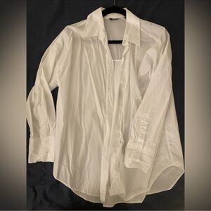 White Zara oversized poplin button up oxford shirt - small, nearly new